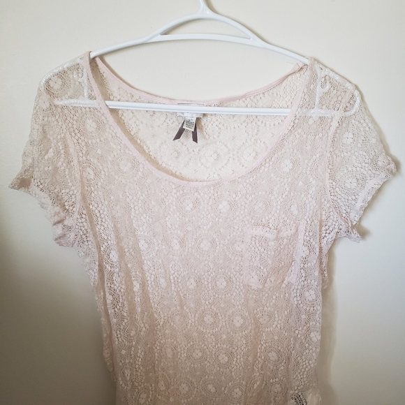 Dynamite Lace Top Pink Large - Picture 2 of 5
